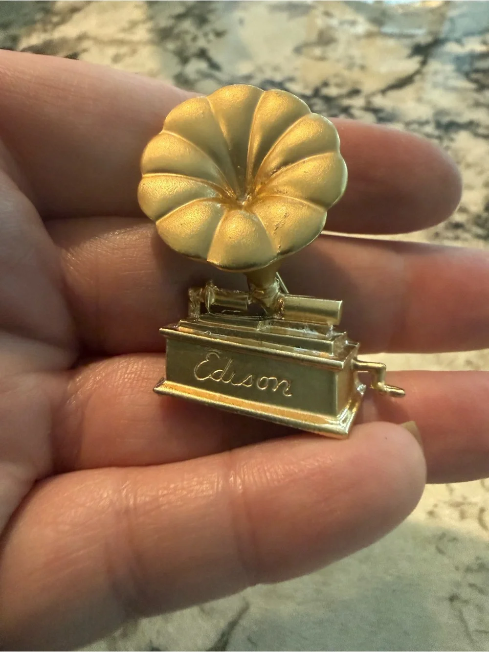 Lot of Six Gold-Tone Jewelry‎ pieces incl Monet Ecology Flag Charm Brooch Pins